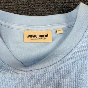 Amongst Others Mens Sz M Light Blue Textured Boxy Fit Drop Shoulder T-Shirt NEW